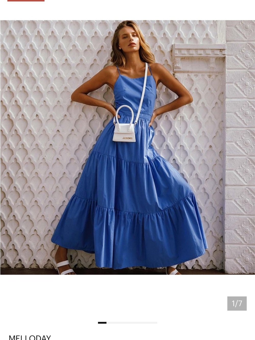 MELLODAY Royal Blue Tiered Maxi Dress with Spaghetti Straps
